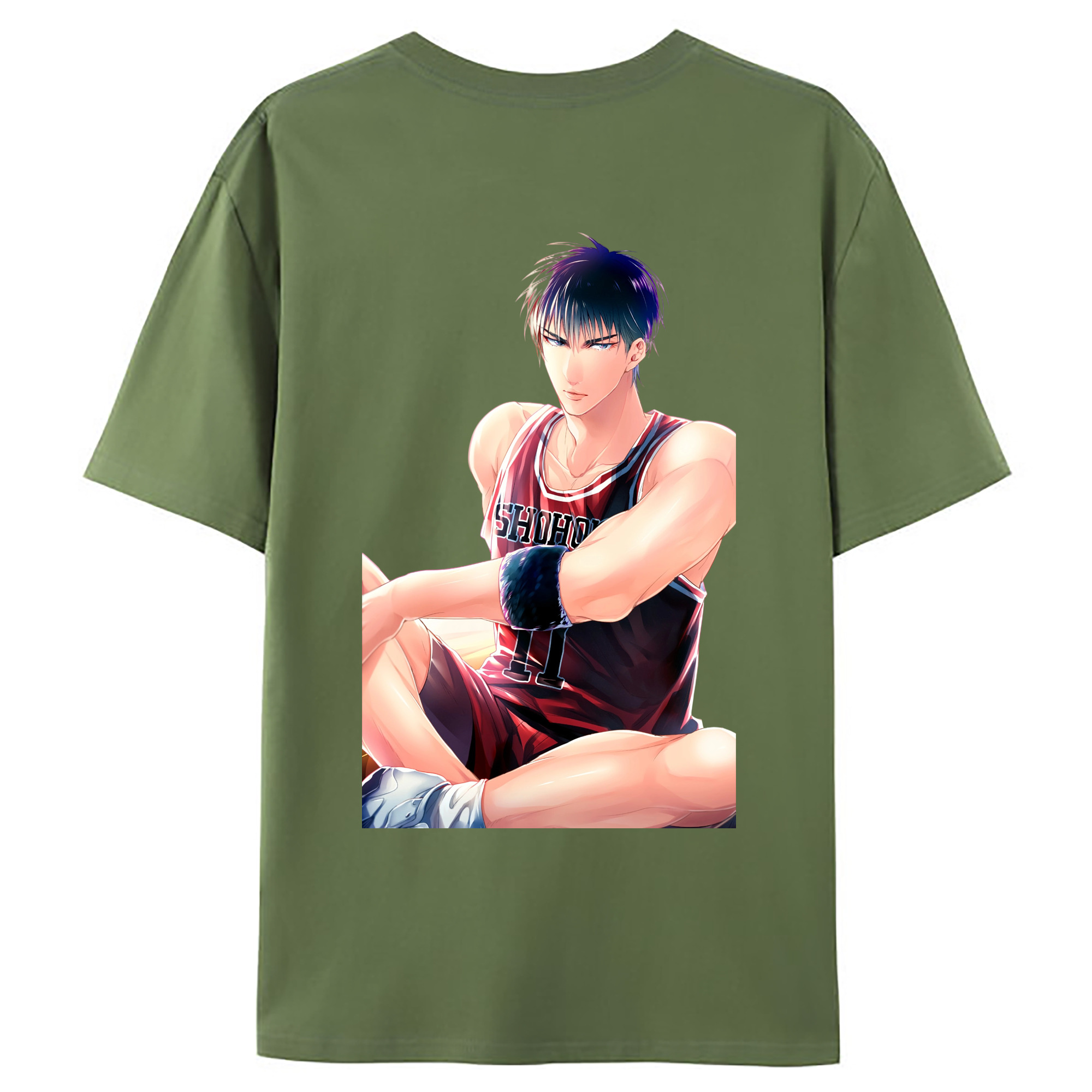（画像用） SLAM DUNK／スラムダンク 綿100％ メンズ半袖Tシャツ（バックプリント） 通気性